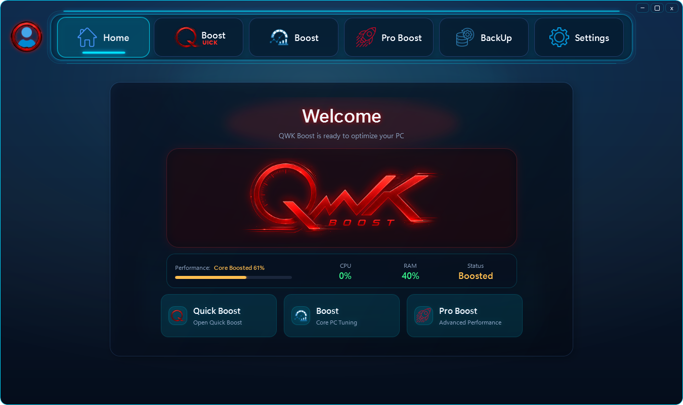 Real QwK Boost Home window